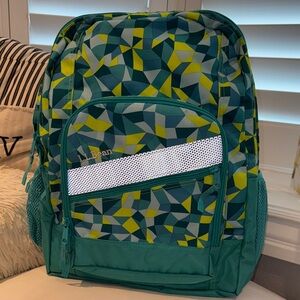 L.L. Bean Geometric Backpack in Teal and Yellow